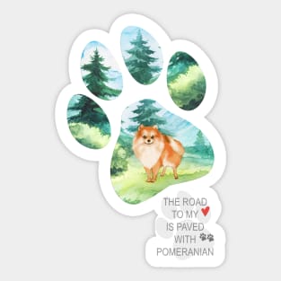 Pawprint Pomeranian Sticker